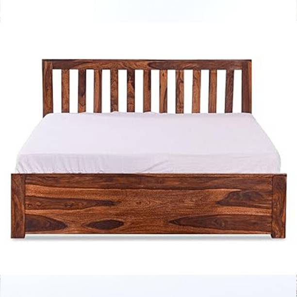 SAVITRIDECOR Sheesham Wood Bed For Bedroom/Wooden Cot/Palaung/Bed With Box Storage For Home Solid Wood King Box Bed