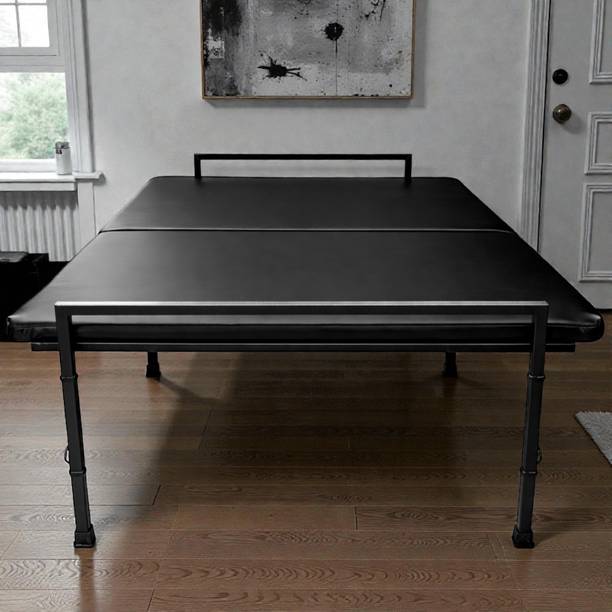 NATTNAK WE TRULY CARES NATTNAK Single Folding Bed with Mattress 36x72 Inch Metal Foldable Bed Metal Single Bed