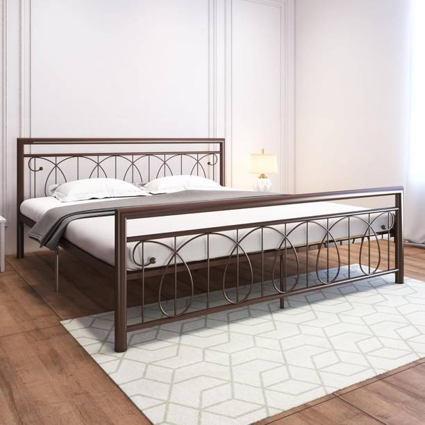 SIYA ART Metal Platform Bed with Headboard and Footboard | Metal King Bed