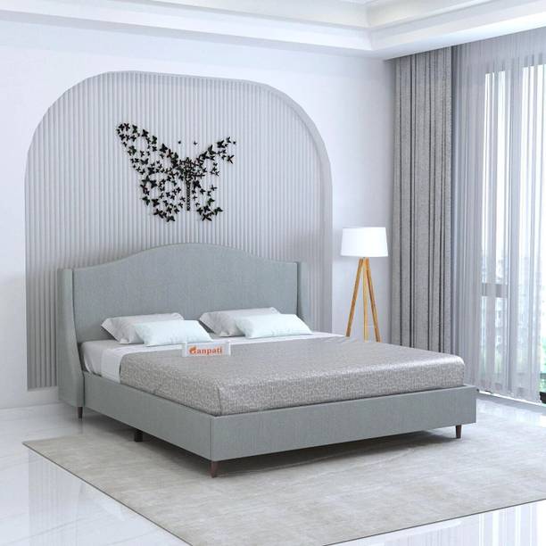 Ganpati Arts Wooden Maron Upholstered Bed/Upholstered Wooden Double Bed without Storage Engineered Wood Queen Bed