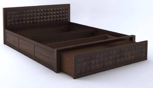 SAVITRIDECOR Sheesham Wood Bed For Bedroom/Wooden Cot/Palaung/Bed With Storage For Home Solid Wood King Drawer Bed