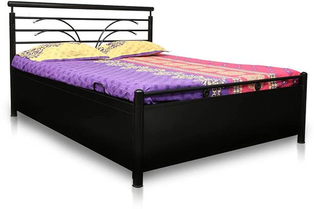 Zkazaa Lercen Metal Storage Bed Queen Size ( 6X5 ) Metal Double Box Bed
