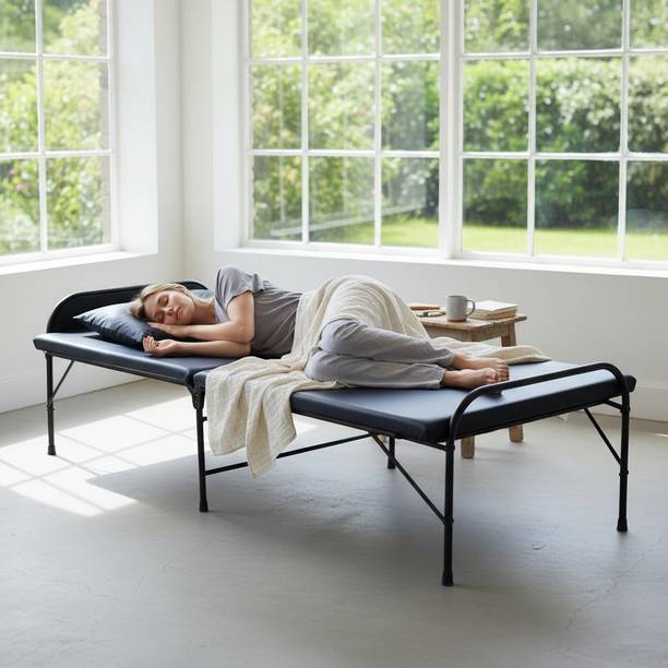NATTNAK WE TRULY CARES NATTNAK Single Folding Bed Heavy Duty Portable Guest Bed Space Saving Metal Single Bed, 183 cm x 76.2 cm (6.0 ft x 2.5 ft)