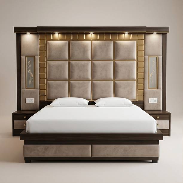 AAYAT King Size For Bedroom/ Hotel | playwood King Box Bed Engineered Wood King Box Bed, 205.74 cm x 190.5 cm (6.75 ft x 6.25 ft)