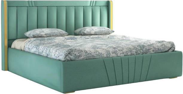 KDDecor Upholstered Bed with Box Storage Solid Wood Fabric Bed Solid Wood King Box Bed