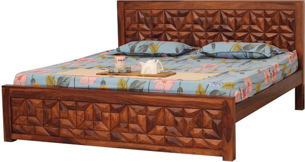 Sheesham Craft Spinster King Size(72"x78") Without Storage,12-Month Warranty,Natural Colour Solid Wood King Bed
