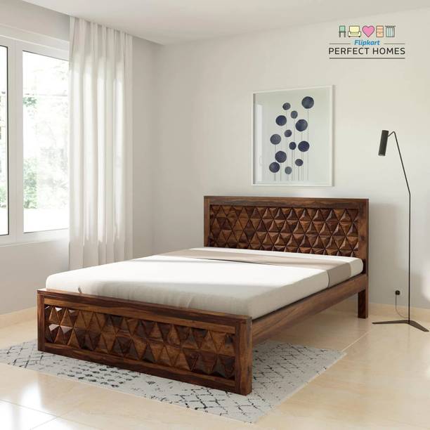 Flipkart Perfect Homes Sheesham Solid Wood Queen Bed, 157.5 cm x 212 cm (5.17 ft x 6.96 ft)