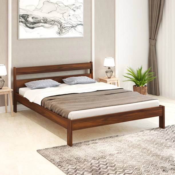 BLUEWUD Roverb Queen Size Double Bed Without Storage for Bedroom Home Furniture Engineered Wood Queen Bed