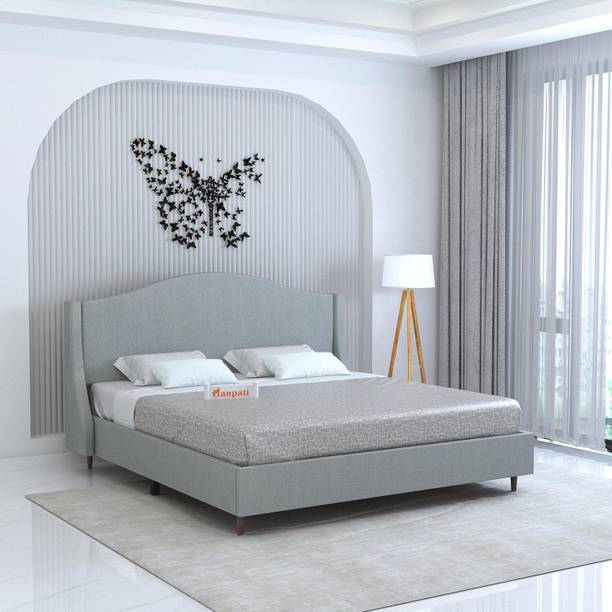 Ganpati Arts Wooden Maron Upholstered King Bed/Upholstered Wooden Double Bed without Storage Engineered Wood King Bed