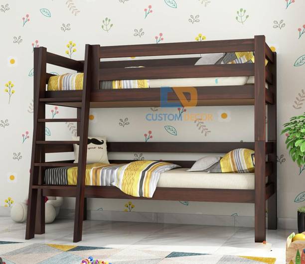 Deuba Sheesham Solid Wood Double Bed Bunk Bed (BunnyBed, Walnut) Solid Wood Single Bed, 205.74 cm x 101.6 cm (6.75 ft x 3.33 ft)