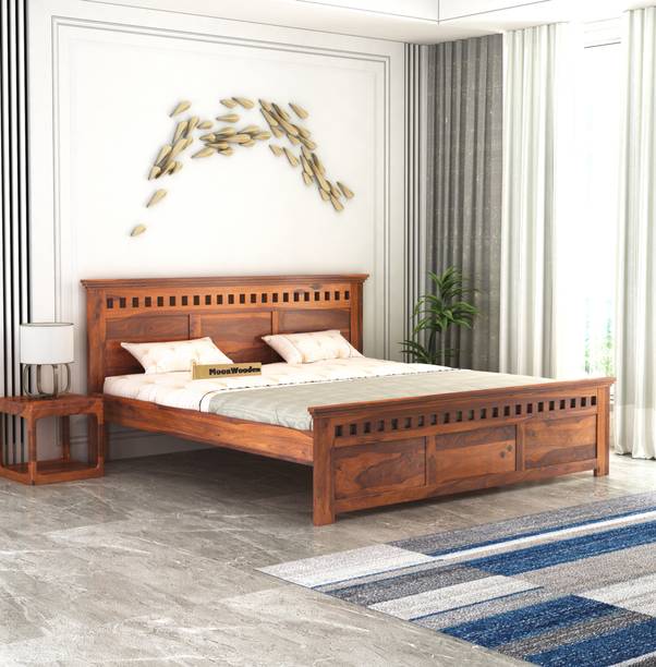 MoonWooden Noise Free | Zero Partner Disturbance Solid Wood Queen Bed