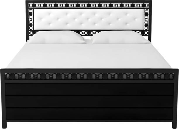 Vibrant Interior Denzal White (6x4) Metal Double Hydraulic Bed
