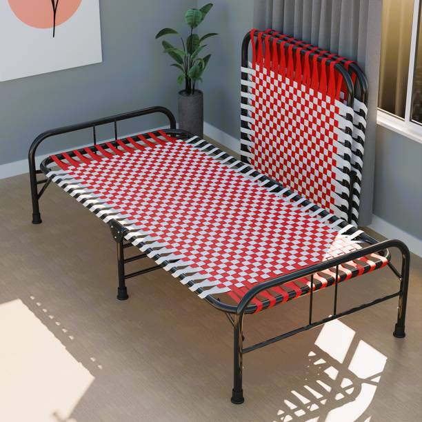 Lampoc Metal Cot Khat for Sleeping Portable Single Folding Bed Space Saving Single Bed Metal Single Bed, 180 cm x 90 cm (5.91 ft x 2.95 ft)