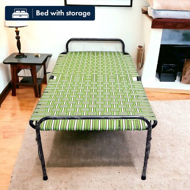 NATTNAK WE TRULY CARES Folding Bed Metal Single Box Bed, 182 cm x 91 cm (5.97 ft x 2.99 ft)