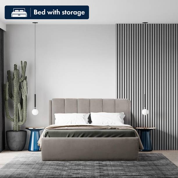 Wakefit Antho Solid Wood Queen Box Bed, 215 cm x 165 cm (7.05 ft x 5.41 ft)