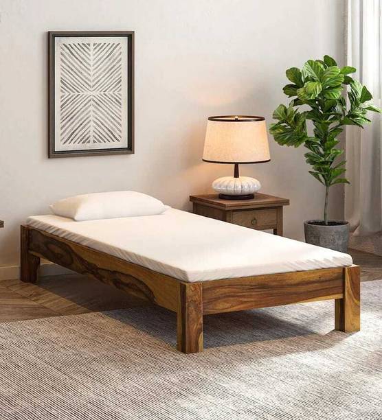 Sarswati Furniture Solid Wood Sheesham Wood Single Bed For Living Room, Bed Room Without Storage Solid Wood Single Bed, 96 cm x 187 cm (3.15 ft x 6.14 ft)
