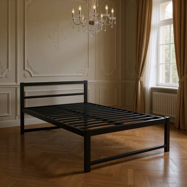 KALWARA STORE Premium 4X6 Feet metal Bed Iron Cot for Adults Without Wood Board Metal Double Bed