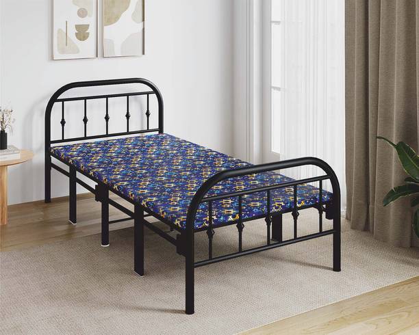 Sahni portable Iron/metal/Steel folding Bed 6by3ft Metal Single Bed