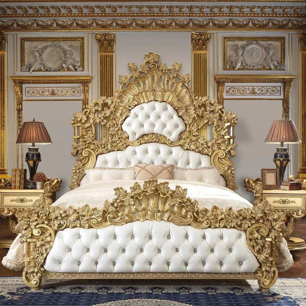 royal wood ANAMIKA ROYAL LUXURY PREMIUM TEAK WOOD 6.5X6 Solid Wood King Box Bed