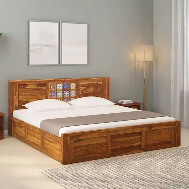 SONA ART & CRAFTS Hera Sheesham Wood King Size Bed with Storage Box Solid Wood King Box Bed, 211 cm x 188 cm (6.92 ft x 6.17 ft)