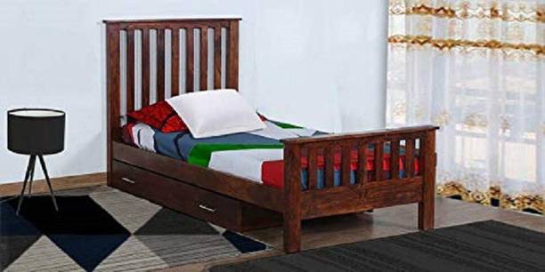 APRODZ Tessa Solid Wood Single Drawer Bed