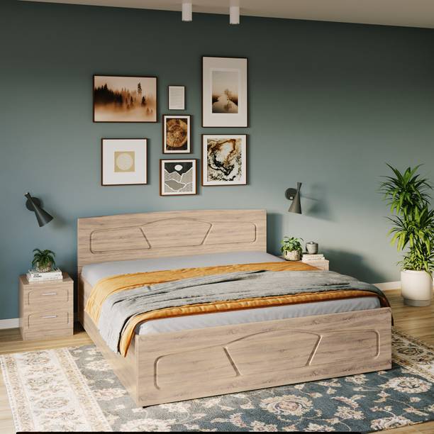 Interio by Godrej Upmods Eudora Engineered Wood Queen Box Bed, 202.3 cm x 159.9 cm (6.64 ft x 5.25 ft)