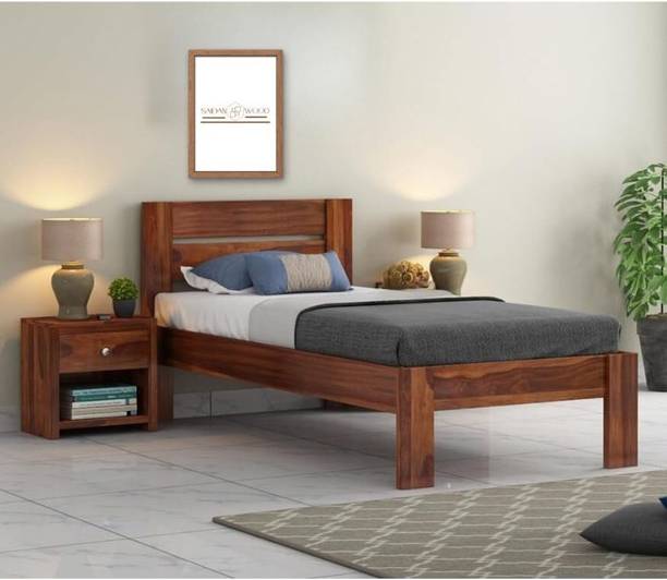 SaidanWood Glinta Single Sheesham Wood Bed for Bedroom | Sheesham Wood Bed Solid Wood Single Bed, 208.3 cm x 99.1 cm (6.83 ft x 3.25 ft)