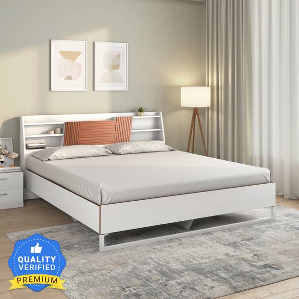 Nilkamal Slew Meta without Storage | Headboard Storage | 1 Year Warranty Engineered Wood Queen Bed