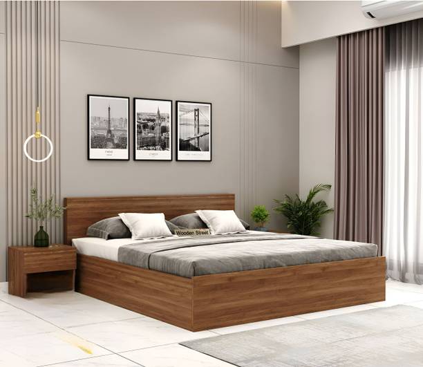 Floresta Wud Engineered Wood Queen Size Bed for Bedroom | Modern & Compact Design Engineered Wood Queen Box Bed, 208.2 cm x 157.4 cm (6.83 ft x 5.16 ft)