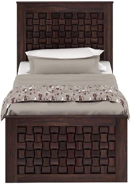 WOODENJOY Sheesham Wood Single Bed/Wooden Single Cot/Wooden Single Bed Without Storage Solid Wood Single Bed