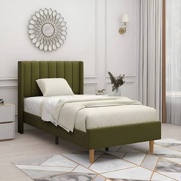 Flipkart Perfect Homes Engineered Wood Upholstered Single Size Bed With Headboard For Bedroom Engineered Wood Single Bed