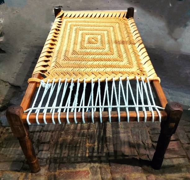 YahiTohChahiye EIPL KHAAT SILK GOLD 7X4 FT STANDARD BUNAYI PATTERN Solid Wood King Bed