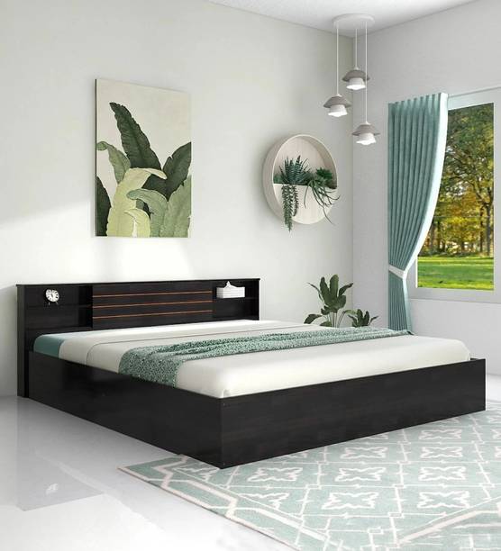 Mintwud from Pepperfry Kaito Wooden Queen Bed/Wooden Cot/Palaung With Box Storage For Bedroom/Home Engineered Wood Queen Box Bed