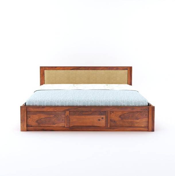 SAVITRIDECOR Sheesham Wood King Size Hydraulic Storage Bed For Bedroom/Living Room Solid Wood King Hydraulic Bed