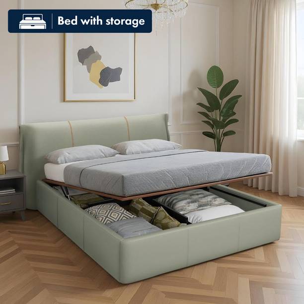 Wakefit Celestra Solid Wood Queen Hydraulic Bed, 192 cm x 221.5 cm (6.3 ft x 7.27 ft)