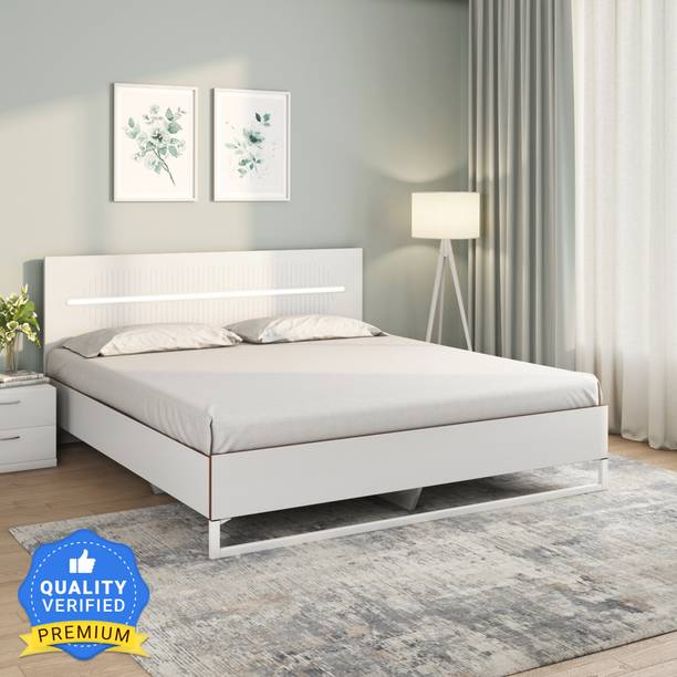 Nilkamal Capsule Meta without Storage | Lighted Headboard | 1 Year Warranty Engineered Wood King Bed