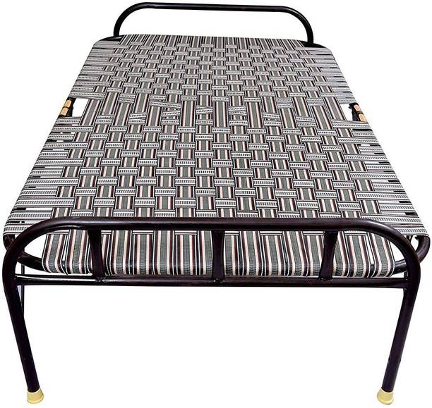 COMFORT Creation Shree Ganesh Online Comfort Single Folding With Super Deluxe Quality 2 In 1 Niwar With Free Extras Shoe Base Given Inside Package Used For Sleeping And Indoor-Outdoor Purpose Metal Queen Bed Metal Single Bed, 182.88 cm x 106.68 cm (6.0 ft x 3.5 ft)
