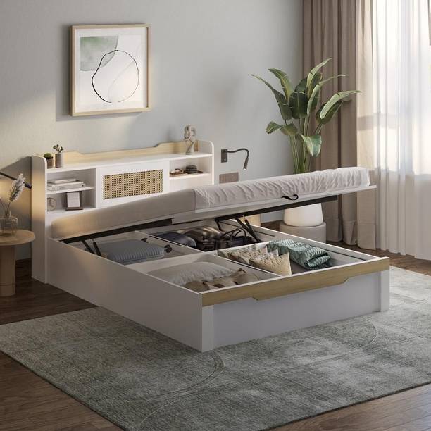 Wakefit Engineered Wood Queen Hydraulic Bed, 224.3 cm x 160.5 cm (7.36 ft x 5.27 ft)