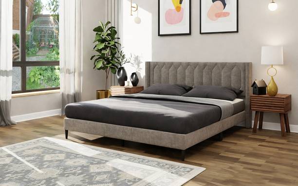 RoyalOak Meadow Upholstered Solid Wood King Bed