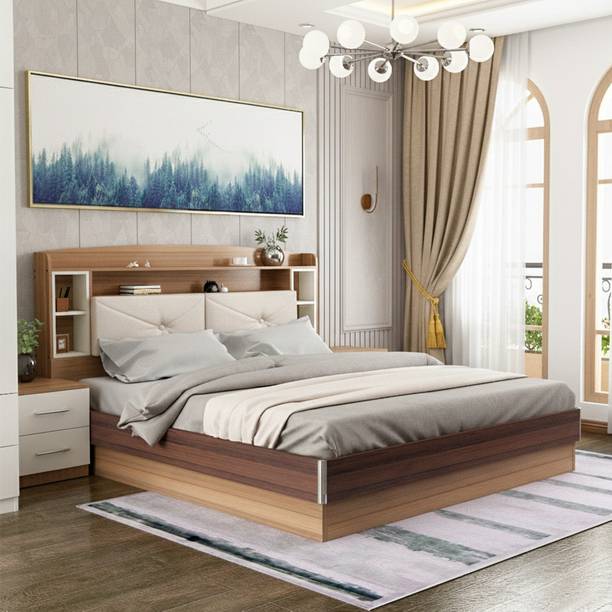 NEUDOT PICO QUEEN Engineered Wood Queen Hydraulic Bed, 220 cm x 160 cm (7.22 ft x 5.25 ft)