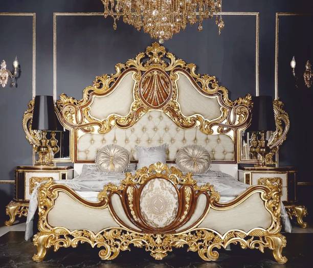 royal wood MALAIKA ROYAL LUXURY PREMIUM TEAK 6X6 Solid Wood King Box Bed