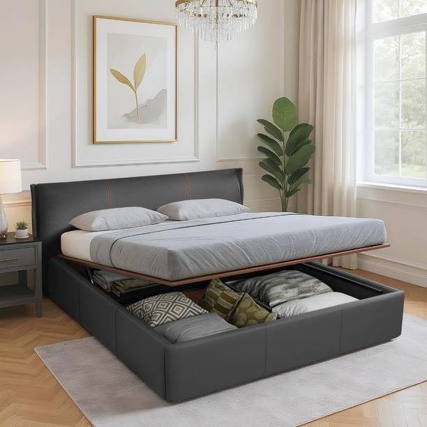 Wakefit Celestra Solid Wood King Hydraulic Bed, 222.5 cm x 221.5 cm (7.3 ft x 7.27 ft)
