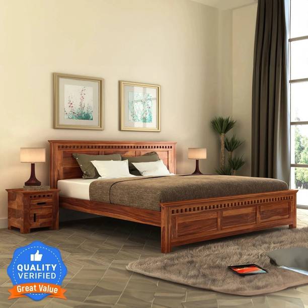 Flipkart Perfect Homes Solid Wood Queen Bed, 208.28 cm x 162.56 cm (6.83 ft x 5.33 ft)