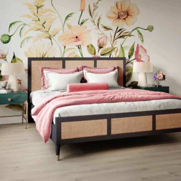 SMAART CRAAFTS Natural finish Solid Wood King Bed