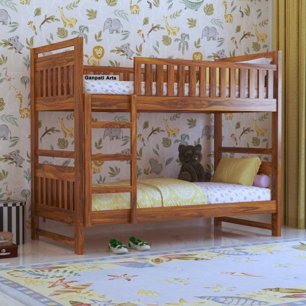Ganpati Arts Solid Sheesham Wood Bunk Bed Without Storage Solid Wood Single Bed