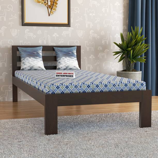 Shree Jeen Mata Enterprises Solid Sheesham Wood Single Bed Without Mattress For Bed Room , Hotel . Solid Wood Single Bed