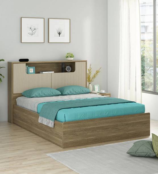 Casacraft From Pepperfry Larena Queen Size Bed/Co/Palaung For Bedroom/Home Engineered Wood Queen Box Bed, 225 cm x 165 cm (7.38 ft x 5.41 ft)