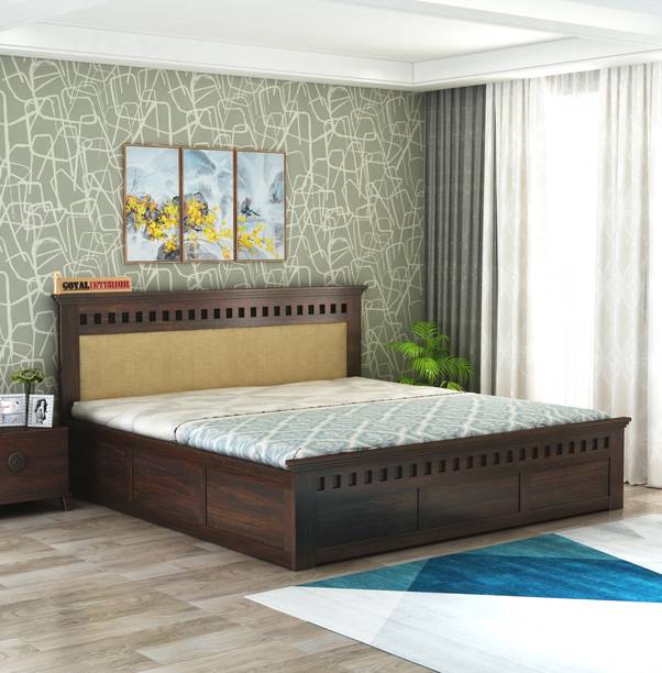 GOYALINTERIOR Sheesham Wood Box Bed/Cot/Wooden Palaung With Storage For Bedroom/Home/Hotel Solid Wood King Box Bed