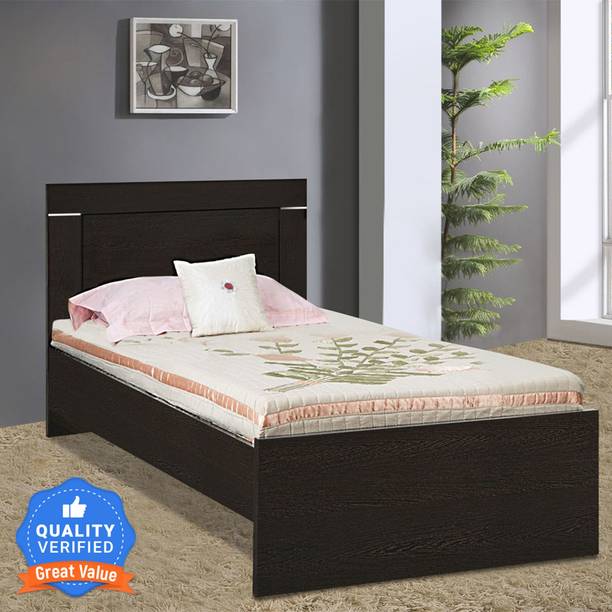 Delite Kom Sparkle Single Bed | No Storage | Installation Included Engineered Wood Single Bed