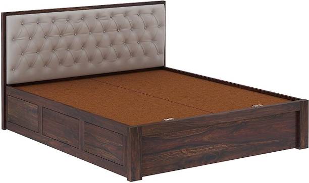 Ganpati Arts Sheesham Wood Decan Queen Size Bed with Box Storage For Livingroom/Bedroom/Home Solid Wood Queen Box Bed